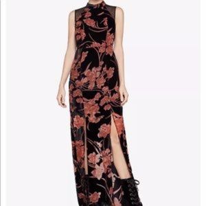 NWT BCBG Velvet Maxi Floral Print Dress Size 12